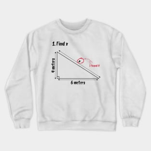 find x i found it Funny Math Crewneck Sweatshirt